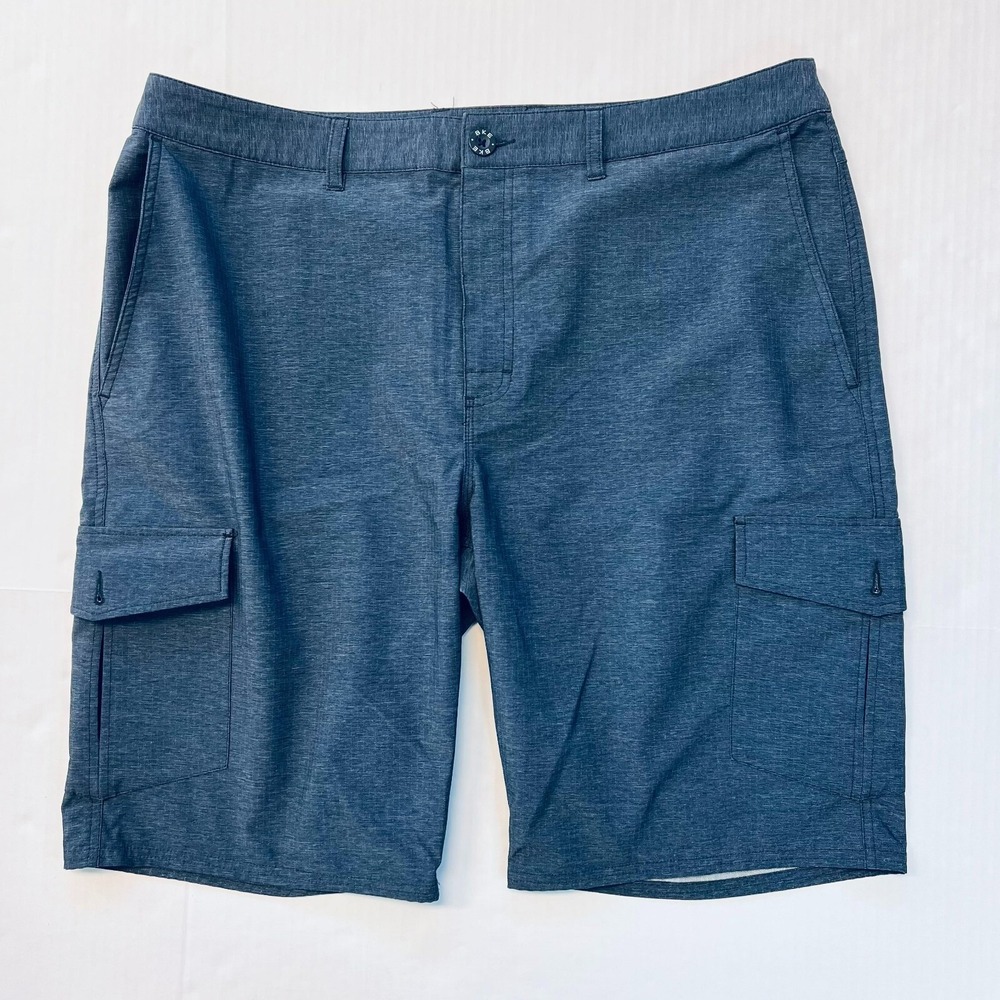 BKE Mens Cargo Shorts Cotton Sz 38 Blue Mid Rise Utility Workwear Casual Style‎